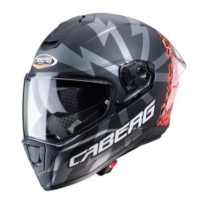 Kask integralny Drift Evo Storm czarny mat czerwony fluo/pomarańczowy fluo S pinlock z blendą - Caberg Kask integralny Drift Evo Storm czarny mat czerwony fluo/pomarańczowy fluo S pinlock z blendą - Caberg