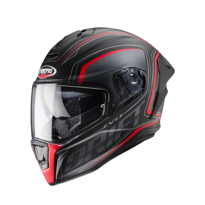 Kask integralny Drift Evo Integra czarny mat/szary/czerwony fluo XL z blendą pinlock - Caberg