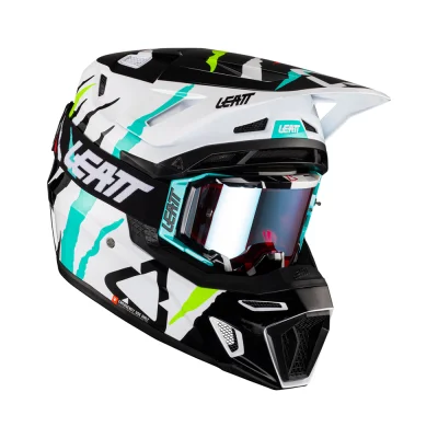 Kask cross/enduro Moto 8.5 V23 Tiger czarny/biały/niebieski/żółty fluo L (59-60 cm) - Leatt Kask cross/enduro Moto 8.5 V23 Tiger czarny/biały/niebieski/żółty fluo L (59-60 cm) - Leatt