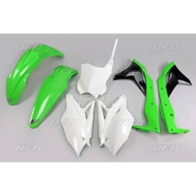 Komplet plastików UFO Kawasaki KXF 250 zielony biały - KA225999A Komplet plastików UFO Kawasaki KXF 250 zielony biały - KA225999A