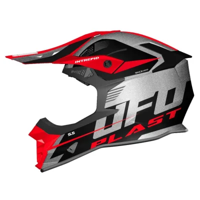 Kask cross/enduro Intrepid Cross czarny/srebrny/czerwony fluo M ECE 22R06 - UFO Kask cross/enduro Intrepid Cross czarny/srebrny/czerwony fluo M ECE 22R06 - UFO