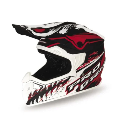 Kask cross PG3009 Jurassic Junior/kid biały/czerwony/czarny mat L ECE 22R06 zapięcie DD - Progrip Kask cross PG3009 Jurassic Junior/kid biały/czerwony/czarny mat L ECE 22R06 zapięcie DD - Progrip