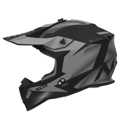 Kask cross/enduro N633 Fusion czarny mat/tytanowy XL zapięcie mikrometryczne - NOX Kask cross/enduro N633 Fusion czarny mat/tytanowy XL zapięcie mikrometryczne - NOX