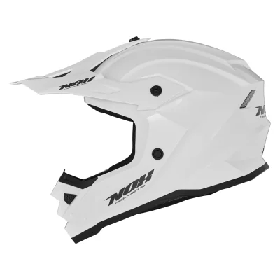 Kask cross/enduro N761 Solid biały połysk L zapięcie mikrometryczne - NOX Kask cross/enduro N761 Solid biały połysk L zapięcie mikrometryczne - NOX