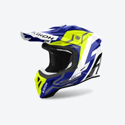 Kask cross/enduro Aviator Ace 2 Ground biały/niebieski/żółty fluo M - Airoh Kask cross/enduro Aviator Ace 2 Ground biały/niebieski/żółty fluo M - Airoh