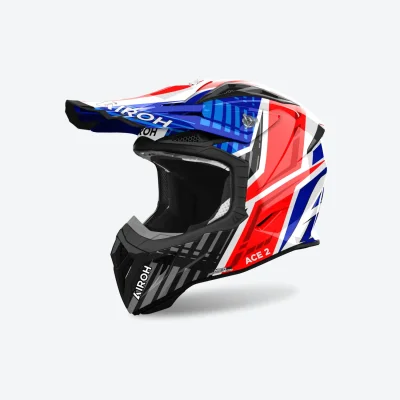 Kask cross/enduro Aviator Ace 2 Proud biały/niebieski/czerwony M - Airoh Kask cross/enduro Aviator Ace 2 Proud biały/niebieski/czerwony M - Airoh