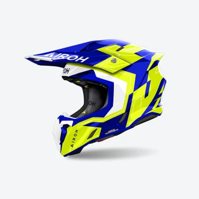 Kask cross/enduro Twist 3 Dizzy biały/niebieski/żółty fluo M - Airoh Kask cross/enduro Twist 3 Dizzy biały/niebieski/żółty fluo M - Airoh