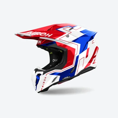 Kask cross/enduro Twist 3 Dizzy biały/niebieski/czerwony XL - Airoh