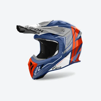 Kask cross/enduro Aviator Ace 2 Engine Cerulean Gloss pomarańczowy/biały/niebieski L - Airoh