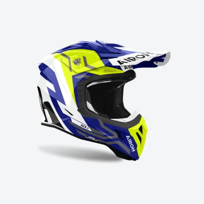 Kask cross/enduro Aviator Ace 2 Ground Yellow Gloss niebieski/żółty fluo/biały XL - Airoh
