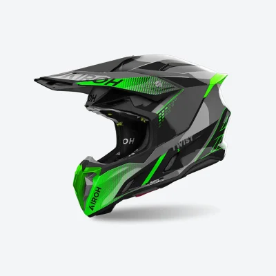 Kask cross/enduro Twist 3 Shard green gloss zielony fluo/czarny/szary L - Airoh Kask cross/enduro Twist 3 Shard green gloss zielony fluo/czarny/szary L - Airoh