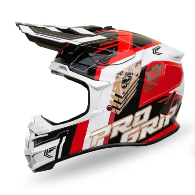 Kask cross PG3080 Spirits czerwony biały czarny L ECE 22R06 zapięcie DD - Progrip Kask cross PG3080 Spirits czerwony biały czarny L ECE 22R06 zapięcie DD - Progrip