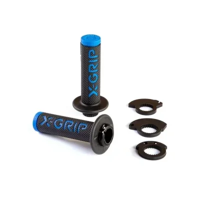 Manetki BRAAAAP lock-on niebieskie z adapterami rolgazu - X-GRIP Manetki BRAAAAP lock-on niebieskie z adapterami rolgazu - X-GRIP