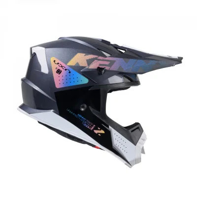 Kask cross/enduro Track Zoom czarny/szary/biały/kameleon XS (53-54 cm) - Kenny Racing