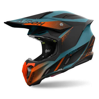 Kask cross/enduro Twist 3 Shard orange mat niebieski/pomarańczowy mat M - Airoh Kask cross/enduro Twist 3 Shard orange mat niebieski/pomarańczowy mat M - Airoh
