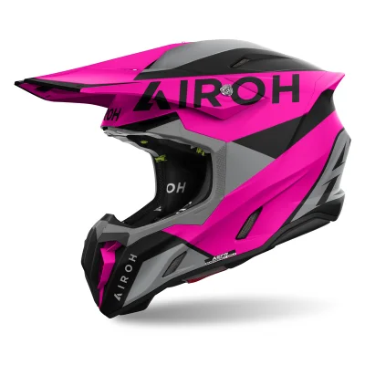 Kask cross/enduro Twist 3 King Pink czarny/szary/różowy mat S - Airoh