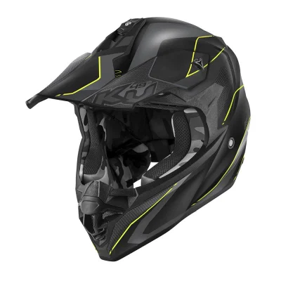 Kask cross/enduro KV49 Evo Chaser czarny szary żółty fluo matt XL ECE 22R06 - Kappa