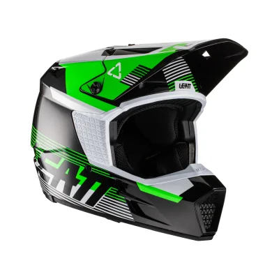 Kask cross/enduro Moto 3.5 Junior V22 helmet czarny/zielony M 51-52 cm - Leatt