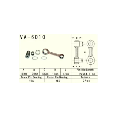 Korbowód Vesrah Yamaha YZ 125 (01-04) (VA-6010) Korbowód Vesrah Yamaha YZ 125 (01-04) (VA-6010)