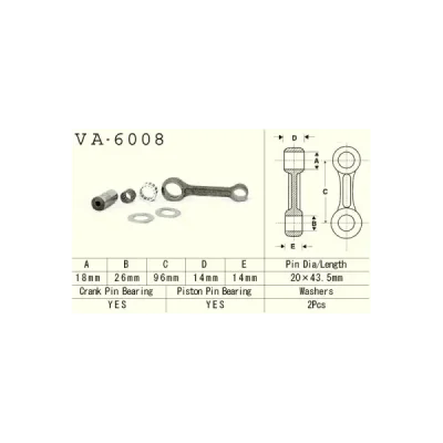 Korbowód Vesrah Yamaha YZ 80/85 (93-09) (VA-6008) Korbowód Vesrah Yamaha YZ 80/85 (93-09) (VA-6008)