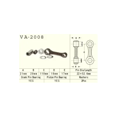 Korbowód Vesrah Yamaha YFZ 350 Banshee (87-06) (VA-2008) Korbowód Vesrah Yamaha YFZ 350 Banshee (87-06) (VA-2008)