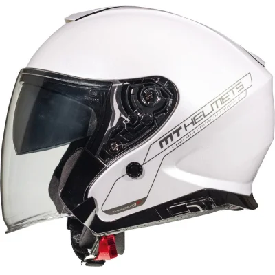 Kask otwarty Jet Thunder 3 SV Jet Solid biały połysk S z blendą - MT Helmets Kask otwarty Jet Thunder 3 SV Jet Solid biały połysk S z blendą - MT Helmets