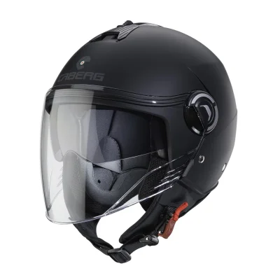Kask otwarty jet Riviera V4X Solid czarny mat S z blendą - Caberg Kask otwarty jet Riviera V4X Solid czarny mat S z blendą - Caberg