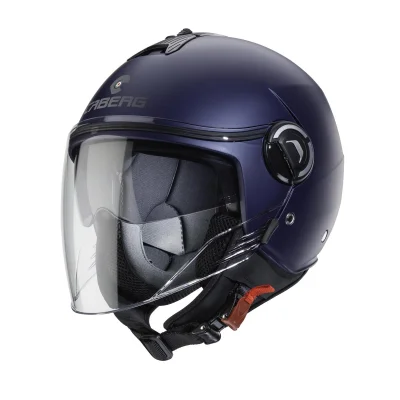 Kask otwarty jet Riviera V4X Solid niebieski mat XXL z blendą - Caberg Kask otwarty jet Riviera V4X Solid niebieski mat XXL z blendą - Caberg