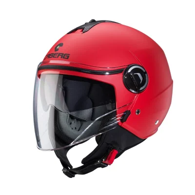 Kask otwarty jet Riviera V4X Solid czerwony mat M z blendą - Caberg Kask otwarty jet Riviera V4X Solid czerwony mat M z blendą - Caberg