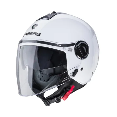 Kask otwarty jet Riviera V4X Solid biały połysk S z blendą - Caberg Kask otwarty jet Riviera V4X Solid biały połysk S z blendą - Caberg