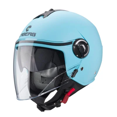 Kask otwarty jet Riviera V4X Solid jasny niebieski mat M z blendą - Caberg Kask otwarty jet Riviera V4X Solid jasny niebieski mat M z blendą - Caberg
