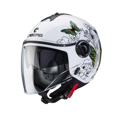 Kask otwarty jet Riviera V4X Muse żółty/zielony (motyle/kwiaty) S z blendą - Caberg Kask otwarty jet Riviera V4X Muse żółty/zielony (motyle/kwiaty) S z blendą - Caberg