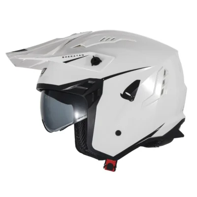 Kask otwarty Sheratan Jet/Trial z blendą biały M ECE 22R06 - UFO Kask otwarty Sheratan Jet/Trial z blendą biały M ECE 22R06 - UFO