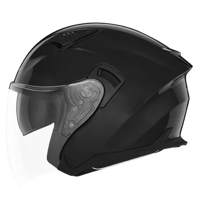 Kask otwarty jet N130 Solid czarny połysk XL z blendą - NOX Kask otwarty jet N130 Solid czarny połysk XL z blendą - NOX