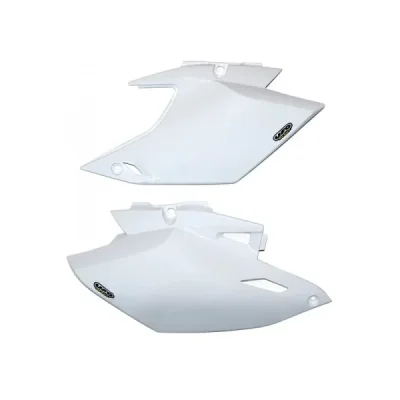 Komplet plastikowych osłon bocznych tylnych UFO Yamaha WRF 450 12-13 białe (YA04830046)