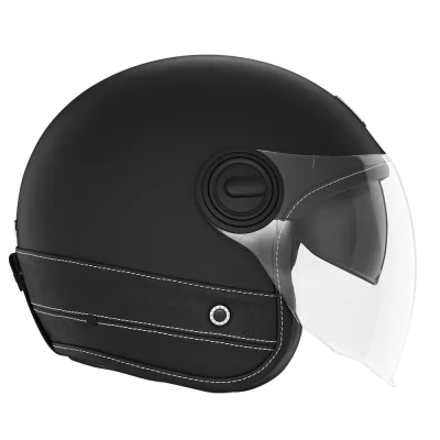 Kask otwarty Jet Heritage Leather czarny mat/czarny S - NOX Kask otwarty Jet Heritage Leather czarny mat/czarny S - NOX