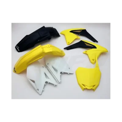Komplet plastików UFO Suzuki RM-Z 450 żółty czarny biały - SU414999 Komplet plastików UFO Suzuki RM-Z 450 żółty czarny biały - SU414999
