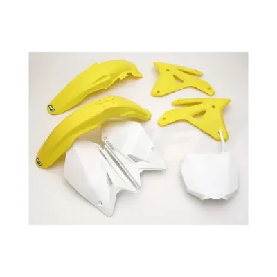 Komplet plastików UFO Suzuki RMZ 450 07 OEM żółty biały (SUKIT408999) Komplet plastików UFO Suzuki RMZ 450 07 OEM żółty biały (SUKIT408999)