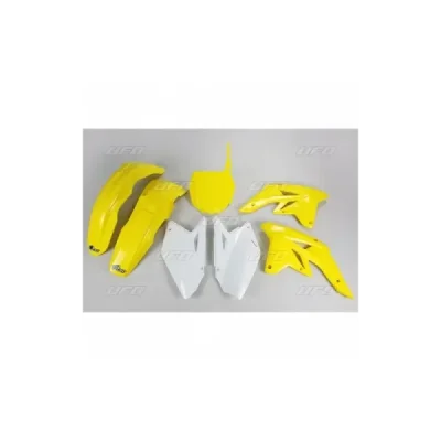 Komplet plastików UFO Suzuki RMZ 250 07-09 OEM żółty biały żółta tablica pod numer startowy (SUKIT407B999)