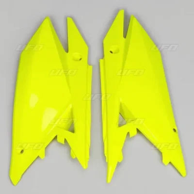 Komplet plastikowych osłon bocznych tylnych UFO Suzuki RMZ 250 19-20 RMZ 450 18-20 żółty Fluo (SU04942DFLU)