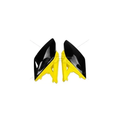 Komplet plastikowych osłon bocznych tylnych UFO Suzuki RMZ 250 10-18 OEM 2012 (czarne żółty) (SU04929999)