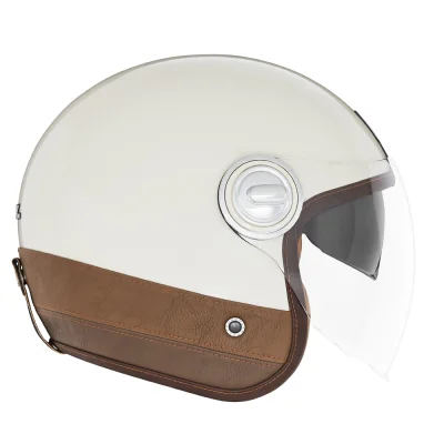 Kask otwarty jet Heritage Leather kremowy/brązowy L - NOX Kask otwarty jet Heritage Leather kremowy/brązowy L - NOX