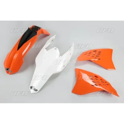 Komplet plastików UFO KTM EXC 11 biały pomarańczowy (KTKIT512999) Komplet plastików UFO KTM EXC 11 biały pomarańczowy (KTKIT512999)