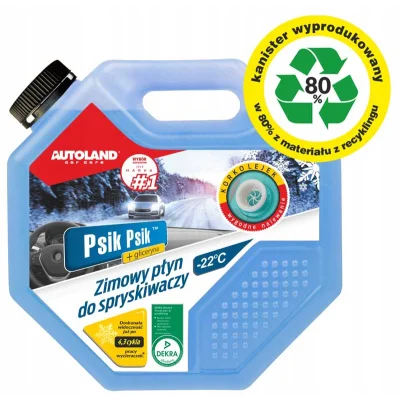 Psik psik- zimowy płyn do spryskiwaczy -22C z korkolejkiem do wygodnego nalewania 4,5L - Autoland