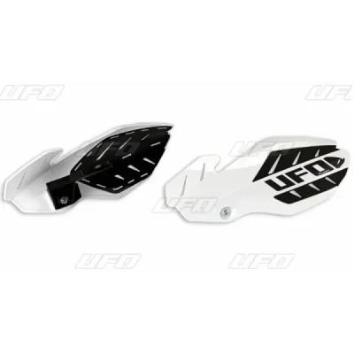 Osłony rąk handbary UFO Flame KTM SX 125 14-15 EXC 125 14-16 białe czarne (KT04078041)