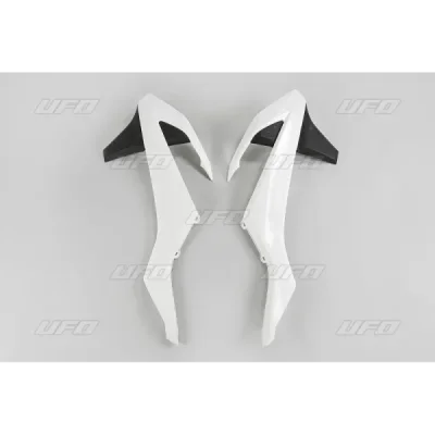 Osłony chłodnicy UFO KTM SX SXF 16-18 EXC EXCF 17-19 OEM białe czarne (KT04061999K)