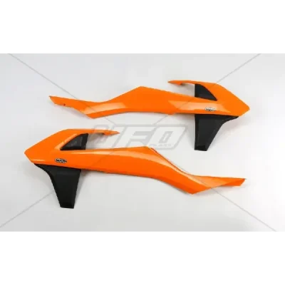 Osłony chłodnicy UFO KTM SX SXF 16-18 EXC EXCF 17-19 OEM (z wyjątkiem SX 250 16) pomarańczowe czarne (KT04061999) Osłony chłodnicy UFO KTM SX SXF 16-18 EXC EXCF 17-19 OEM (z wyjątkiem SX 250 16) pomarańczowe czarne (KT04061999)