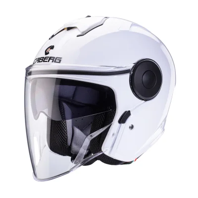 Kask otwarty jet Soho Solid biały połysk XL z blendą - Caberg Kask otwarty jet Soho Solid biały połysk XL z blendą - Caberg