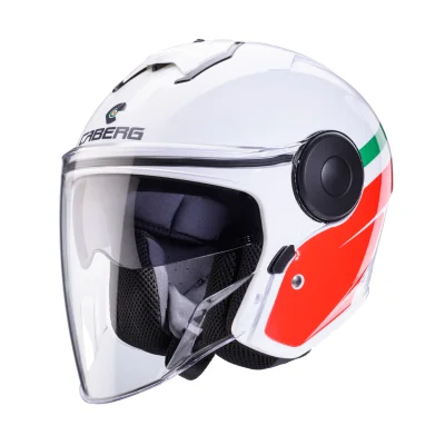 Kask otwarty jet Soho Zephyr biały/zielony/czerwony M z blendą - Caberg Kask otwarty jet Soho Zephyr biały/zielony/czerwony M z blendą - Caberg