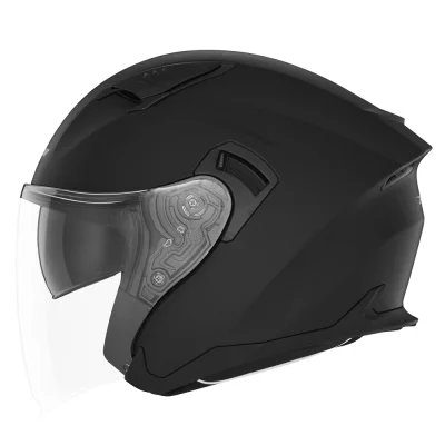 Kask otwarty jet N130 Solid czarny mat XS z blendą - NOX Kask otwarty jet N130 Solid czarny mat XS z blendą - NOX